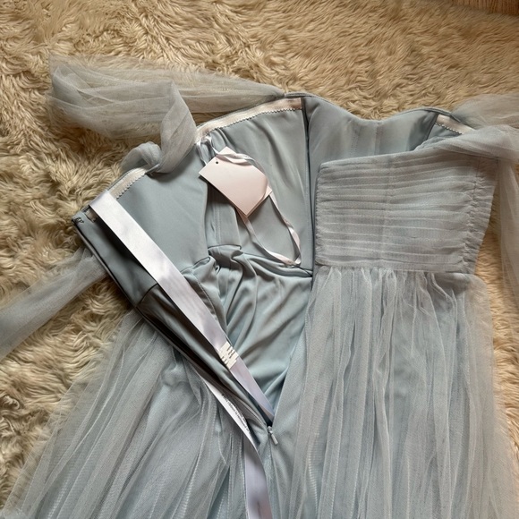 NWT Dessy Collection Ashlan Bustier Style Tulle Tiered Dress in Mist - Size 2 - Picture 7 of 10